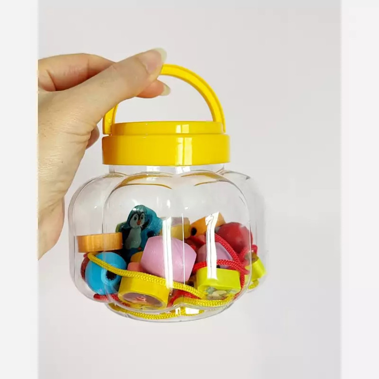 بازی دستورزی نخ و مهره چوبی ظرف دار