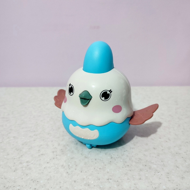 اسباب بازی فشاری طرح مرغ رنگ آبی