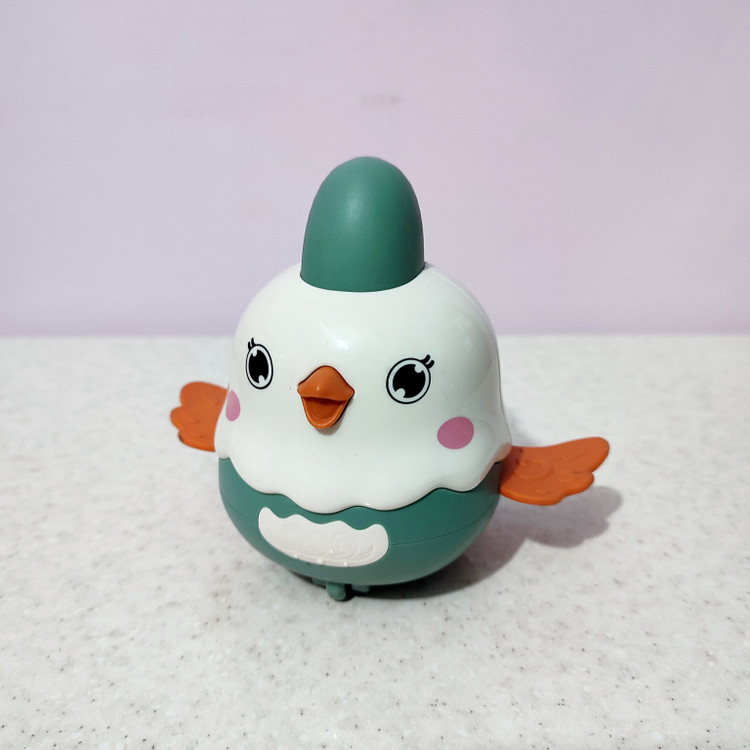 اسباب بازی فشاری طرح مرغ رنگ سبز