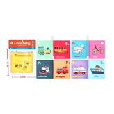 کتاب پارچهای وارداتی نوزاد به همراه دندانگیر و سوت طرح وسایل نقلیه