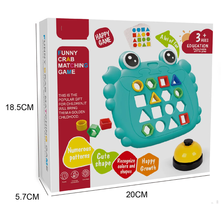 بازی فکری تطابق اشکال خرچنگ زنگ دار و جعبه دار