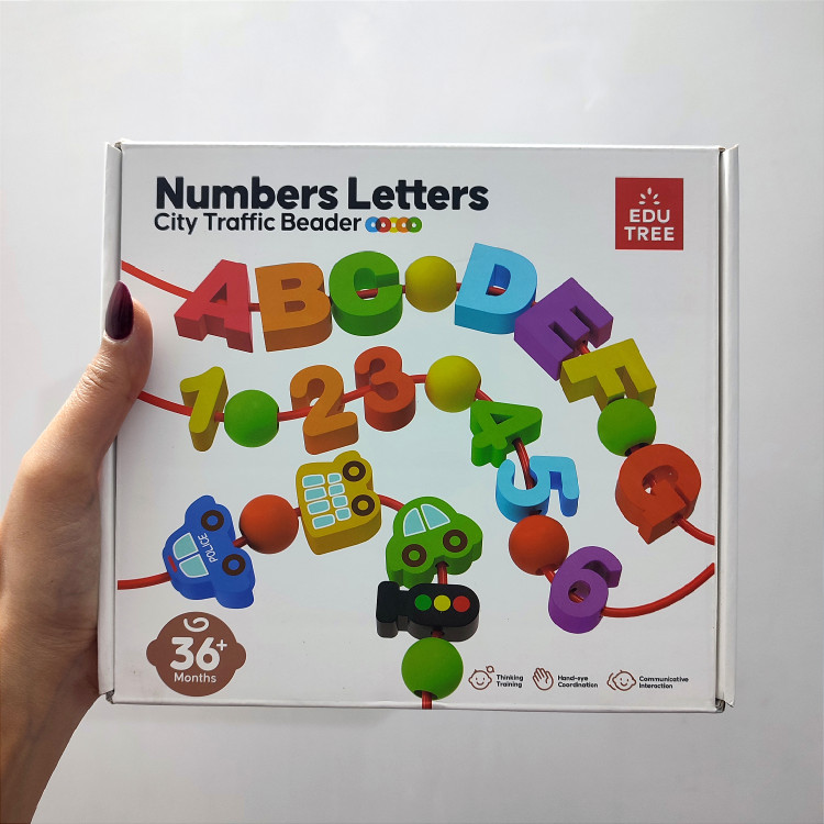 بازی فکری نخ و مهره چوبی وارداتی