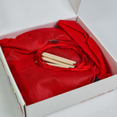 بازی فکری نخ و مهره چوبی کیسه قرمز