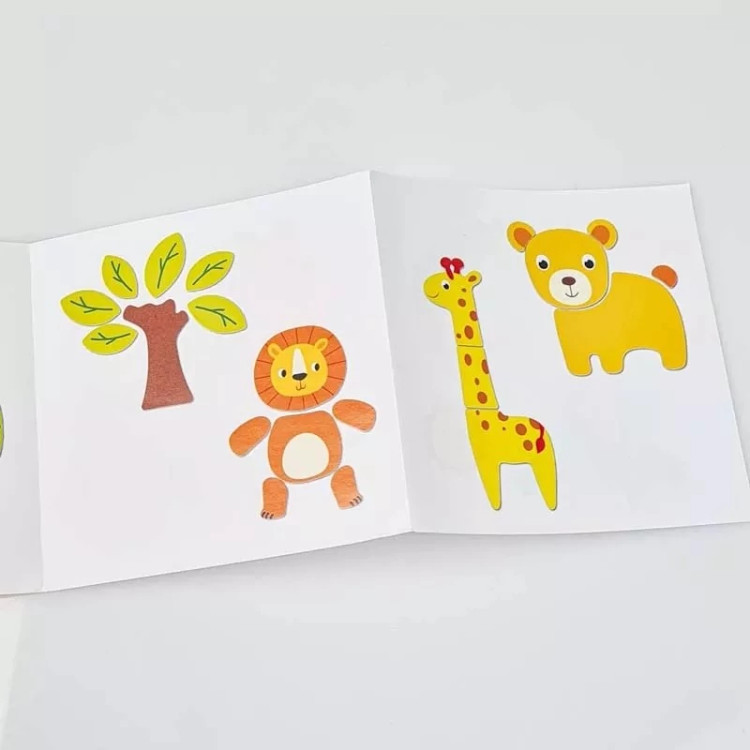 تخته مگنتی چوبی دوطرفه وایتبردی و سیاه آموزشی حیوانات مزرعه