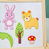 تخته مگنتی چوبی دوطرفه وایتبردی و سیاه حیوانات جنگل