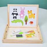 تخته مگنتی چوبی دوطرفه وایتبردی و سیاه آموزشی حیوانات وارداتی