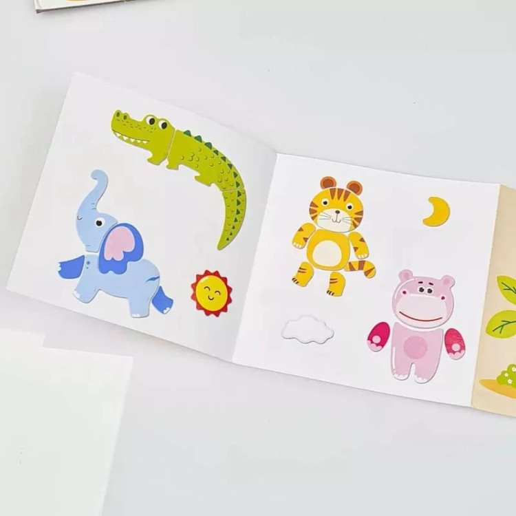 تخته مگنتی چوبی دوطرفه وایتبردی و سیاه آموزشی حیوانات مزرعه