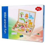 تخته مگنتی چوبی دوطرفه وایتبردی و سیاه آموزشی حیوانات جنگل