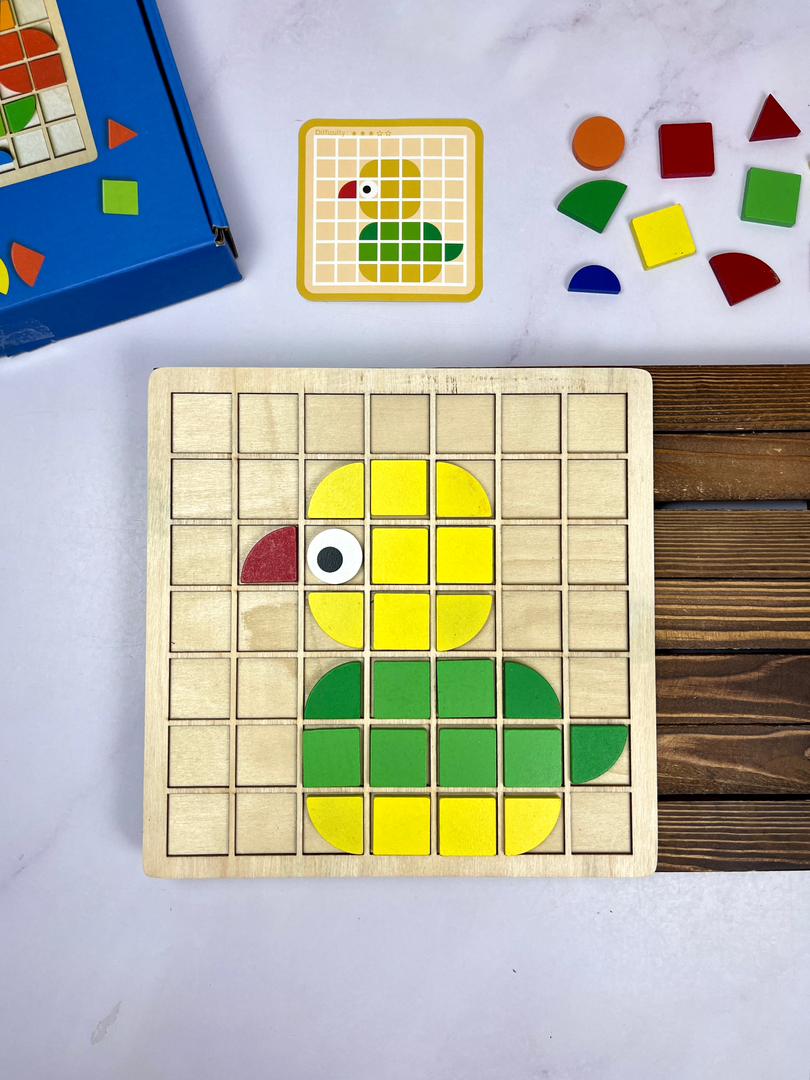 تطابق اشکال موزاییکی جغد چوبی