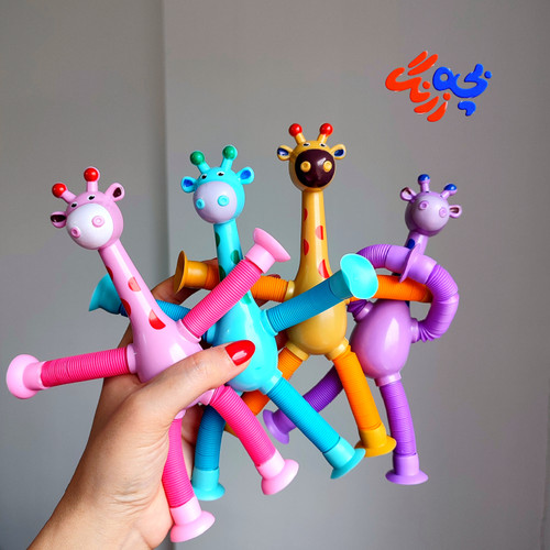 اسباب بازی زرافه فنری چراغدار چسبونکی وارداتی