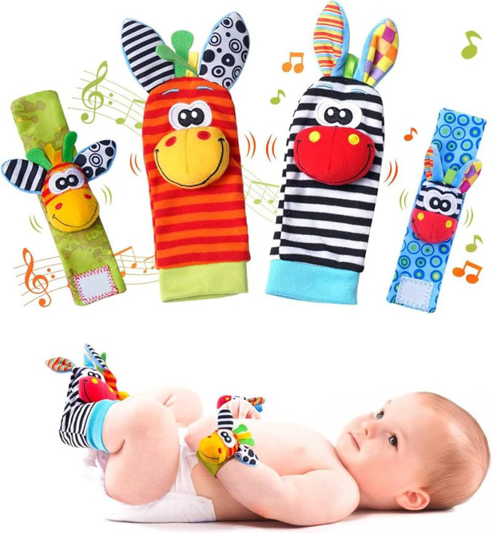 مچبند و جوراب جغجغه ای نوزاد برند سوزی(sozzy)