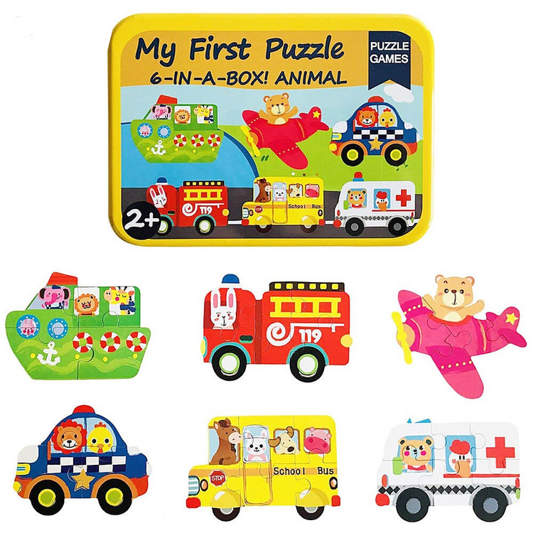 پازل شش در یک جعبه فلزی وارداتی وسایل نقلیه عمومی