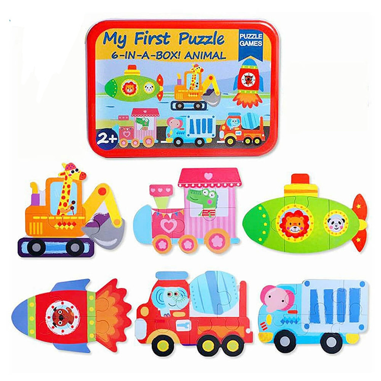 پازل شش در یک جعبه فلزی وارداتی وسایل نقلیه