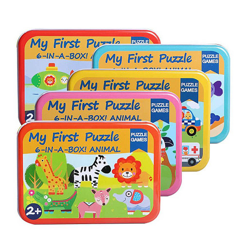 پازل شش در یک جعبه فلزی وارداتی