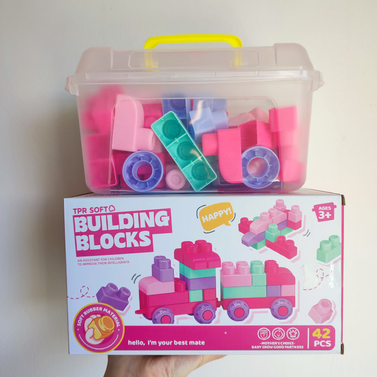 اسباب بازی لگو نرم ۴۲ تکه باکس دار پاستلی