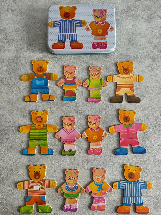 جورچین مگنتی لباس خرسی ۳۶ قطعه وارداتی پدر و دختری