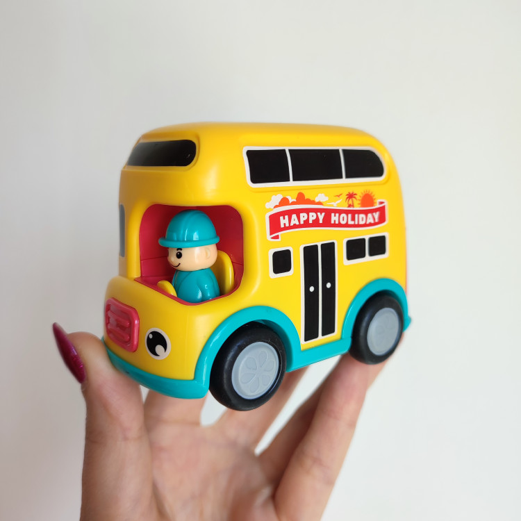 اسباب بازی اتوبوس قدرتی Happy Holiday کودک رنگ زرد