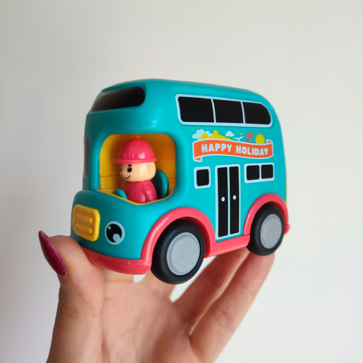 اسباب بازی اتوبوس قدرتی Happy Holiday کودک رنگ آبی