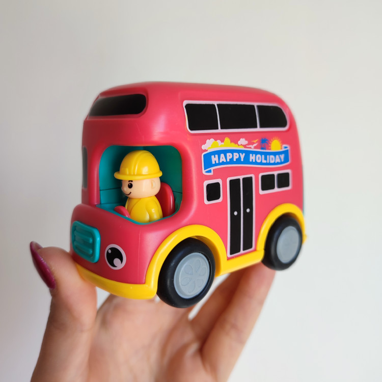 اسباب بازی اتوبوس قدرتی Happy Holiday کودک رنگ صورتی