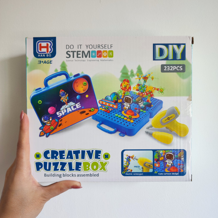 اسباب بازی مکانو دریل، پازل باکس دریل دار باتری خور طرح فضا
