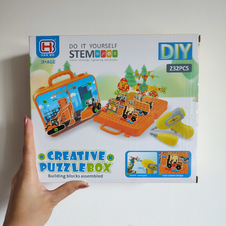 اسباب بازی مکانو دریل، پازل باکس دریل دار باتری خور طرح شهرسازی