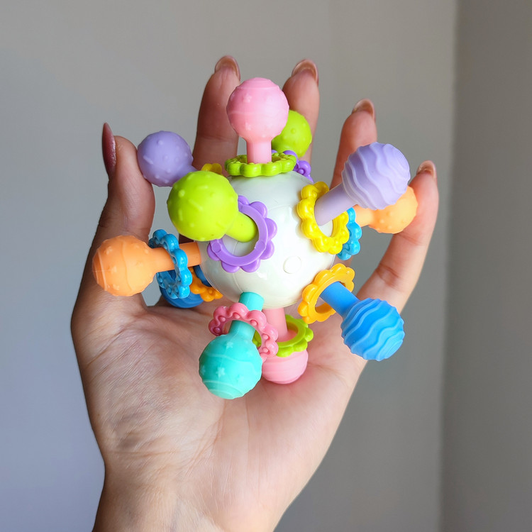 دندانگیر سیلیکونی جغجغه ای نوزاد