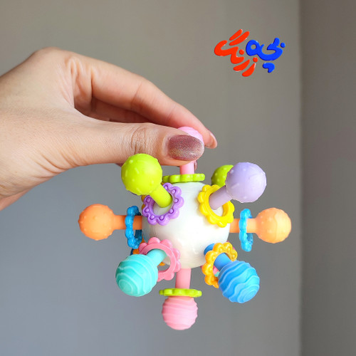 دندانگیر سیلیکونی جغجغه ای نوزاد ( توپ مولکولی)